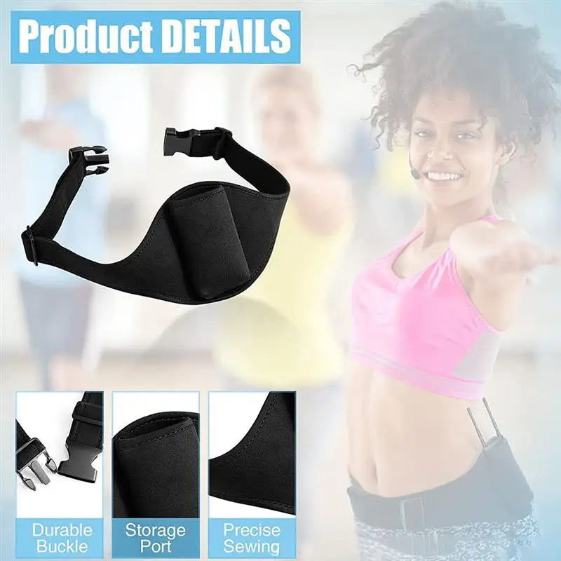 Microphone Belt Micpouch Fitness Carrierinstructor Waist Carrying Instructors Adjustable Workout Holder Portablecellarm Running