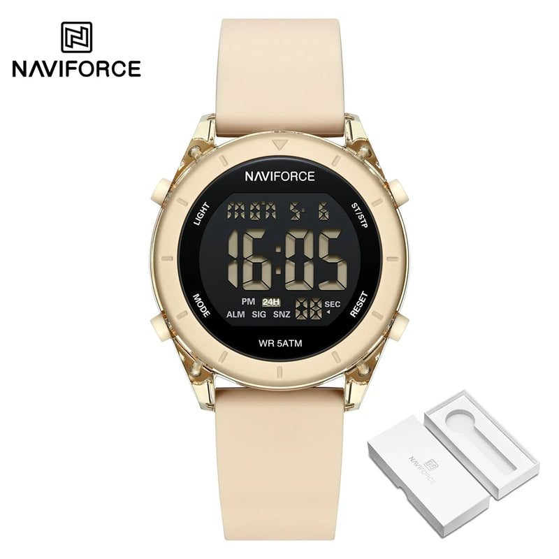 NAVIFORCE Sports Watch 2024 New Fashion Watches Waterproof Electronic LED Luminous Wristwatch Women's Sport Digital Round Clock