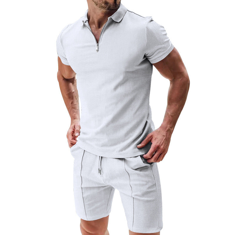 2Pcs Men's Waffle Summer Set